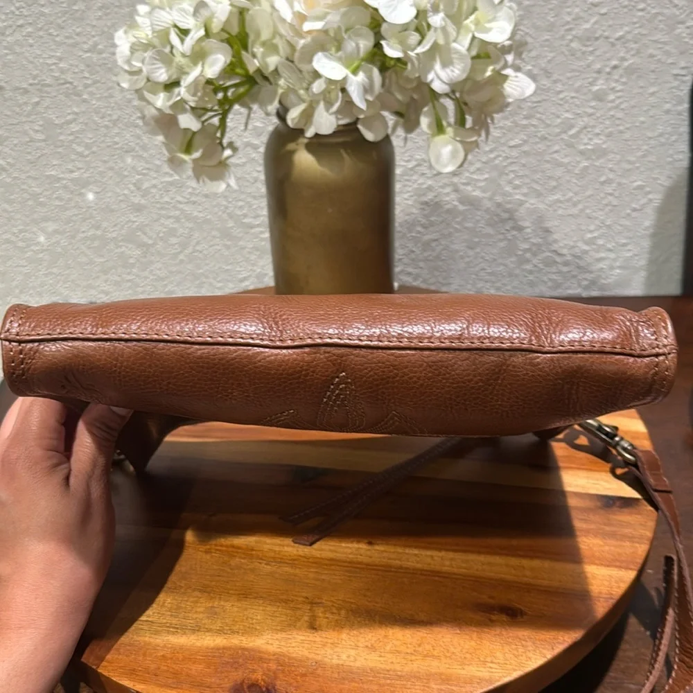 FRYE Charlene Embroidered Crossbody Bag in Cognac - Picture 5 of 12